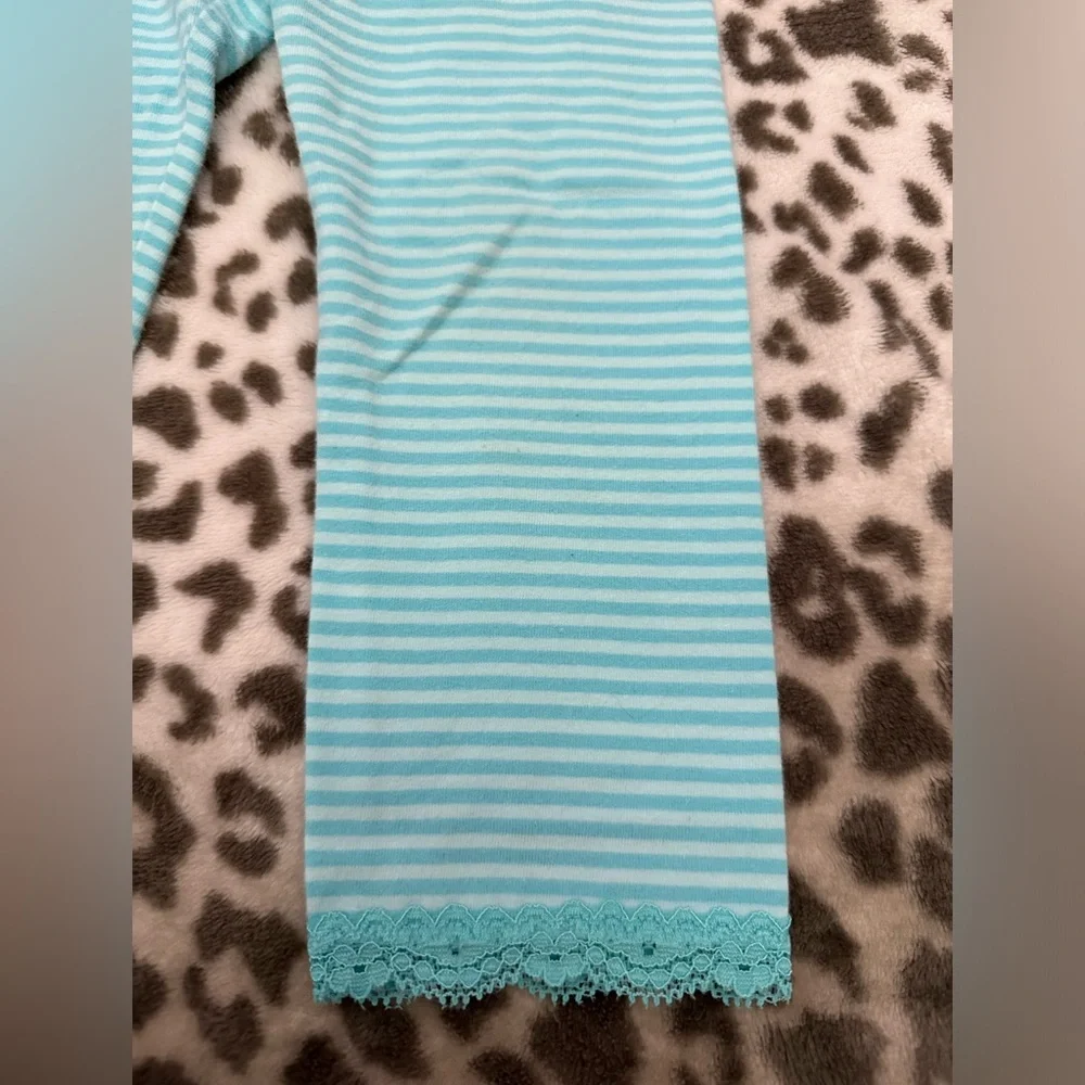 babyGap Striped Leggings with Lace Trim in Blue Size Toddler 3 Years